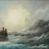 A. Stepanov. Seascape. Mooring a ship in a stormy sea. Second half of the 19th century. - photo 2