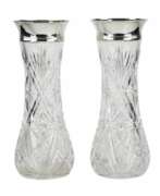 Product catalog. Pair of crystal vases with silver trim. Russia. Riga. 1908 -1920.