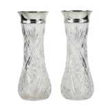 Pair of crystal vases with silver trim. Russia. Riga. 1908 -1920. - photo 1