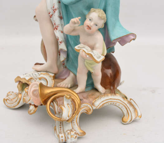 MEISSEN PORZELLAN, "Allegorie auf das Gehör", Modell J.F. Eberlein. bemalt, glasiert, gemarkt, 19. Jahrhundert - Foto 16