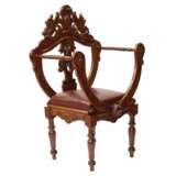 Carved, richly decorated walnut chair. 19th century - Foto 3