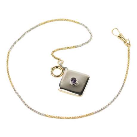 Chaîne russe en or pour montres de poche avec pendentif en forme de diamant. Le tournant des XIXe-XXe siècles. - photo 1