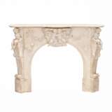 French white marble fireplace with cupids Louis XV style. 19th century Marble 129 - photo 1