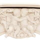 Cheminee fran&ccedil;aise en marbre blanc aux amours de style Louis XV. XIXe si&egrave;cle Marmor 129 - Foto 7
