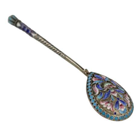 Russian silver and cloisonne enamel spoon. Moscow. 1908-1917. - Foto 2