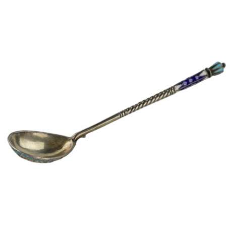Russian silver and cloisonne enamel spoon. Moscow. 1908-1917. - Foto 4