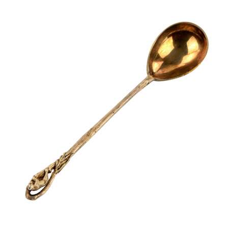 Russian silver spoon with a painted troika. V.I. Kangin. St. Petersburg 1899-1908. - Foto 2