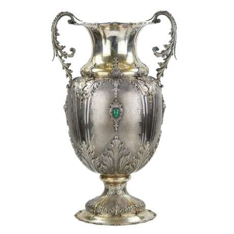 Большая, амфорообразная, серебряная ваза. Италия. 20 век. - фото 1