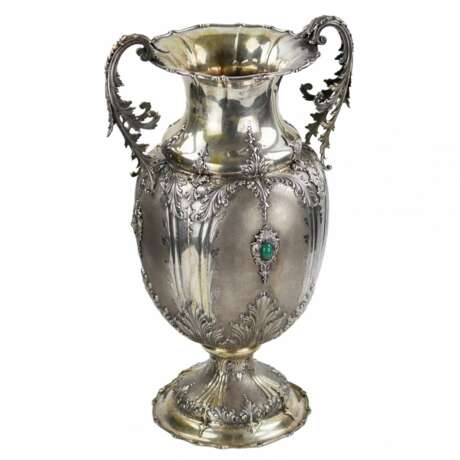 Большая, амфорообразная, серебряная ваза. Италия. 20 век. - фото 6