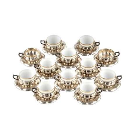 Porcelain coffee set in silver. 1920s - photo 1