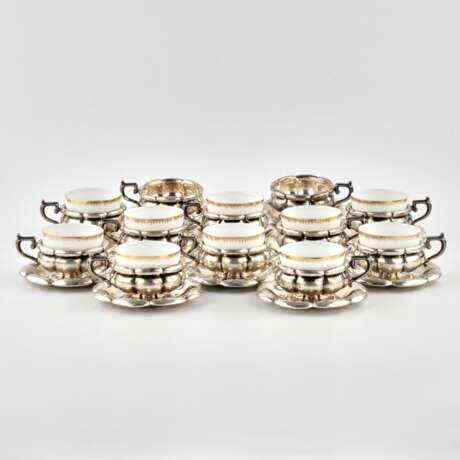 Porcelain coffee set in silver. 1920s - photo 2