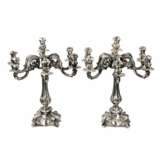 Pair of silver candelabra. Vercelli 1920. - photo 1