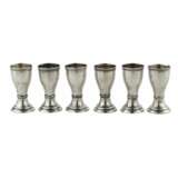 Set of six goblet-shaped, silver glasses with Art Deco elements. Latvia. 1920-30. - Foto 3