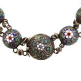 Русское серебряное ожерелье перегородчатой эмали. - фото 4