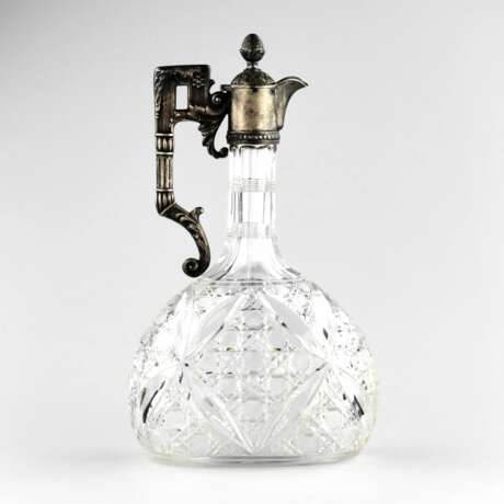 Russian liqueur decanter, crystal in silver. Moscow 1907-1913 - photo 1
