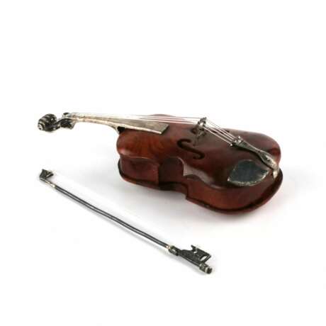 Миниатюрная модель скрипки в собственном кейсе. - фото 3