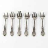 Set of six silver oyster forks. France. - Foto 1