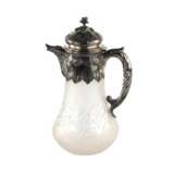 Silver water jug with engraved glass. - photo 1