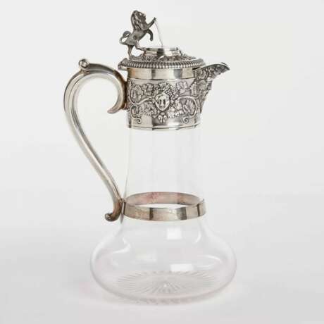 Silver wine jug with glass. Horace Woodward & Hugh Taylor, London 1893. - Foto 2
