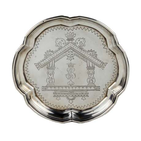 Russian silver tray, wedding dish of Ignatiy Sazikov. - Foto 1