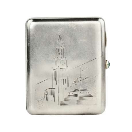Soviet, silver cigarette case overlooking Red Square. Kyiv. 1930-58 - photo 1