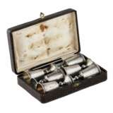 Six Latvian, silver glasses with legs, in their own box. 1920-30s - Foto 8