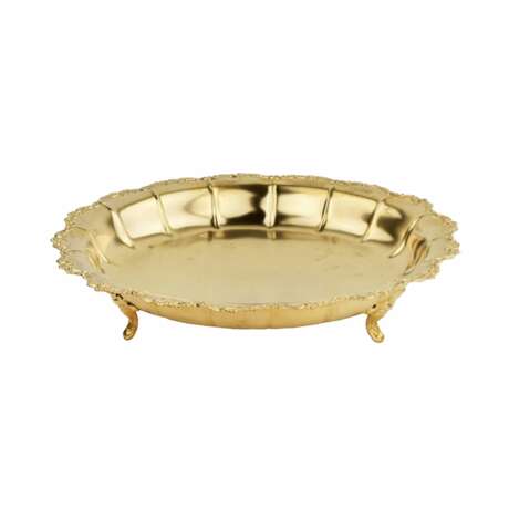 Silver and gilded dish on three legs, in the style of historicism. Latvia 1930s. - Foto 1