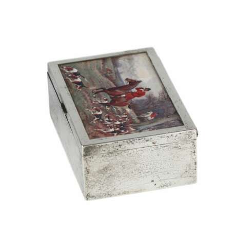 Wooden box upholstered with silver-plated metal. 20th century. - Foto 3
