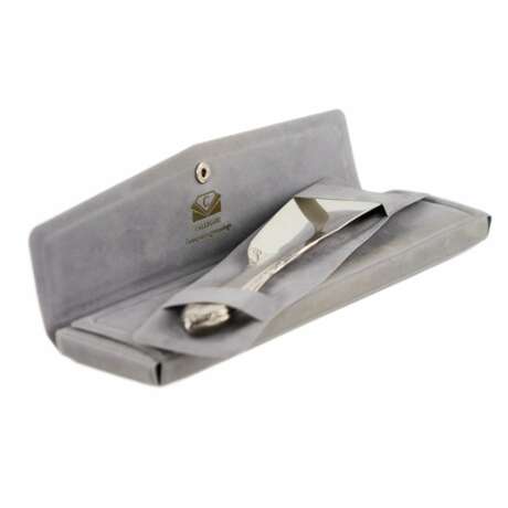 Original silver shoehorn in its own case. 20th century. - Foto 1