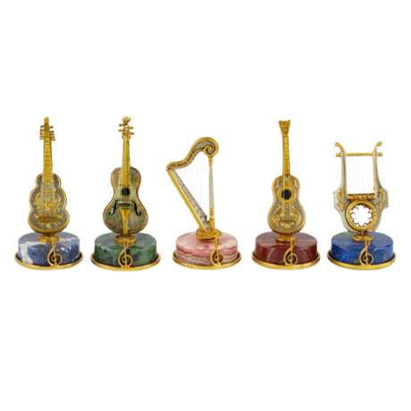 Set of Italian, silver miniatures of ten Renaissance string instruments. - Foto 7