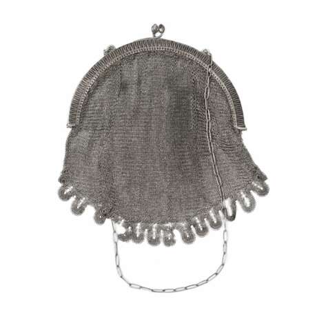 Стильная, театральная сумочка эпохи Югендстиля, кольчужного плетения. - фото 3