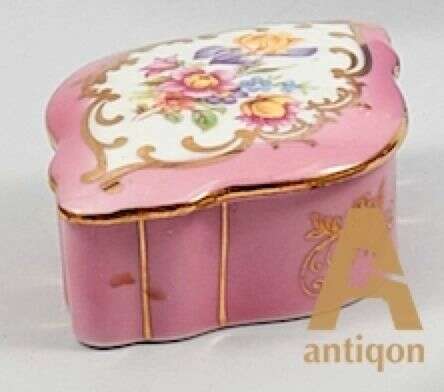 Diamond-shaped porcelain box. Limoges - photo 2