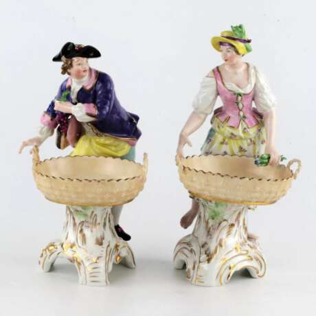 A pair of KPM porcelain candy bowls. "Winegrower and Gardener". - photo 7