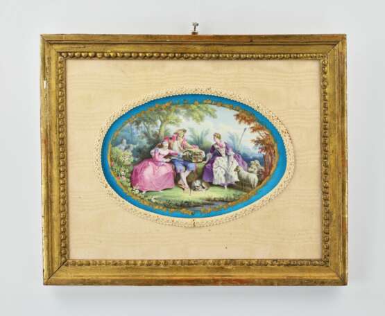 French porcelain oval panel in Sevres style - photo 1