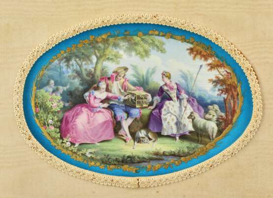 French porcelain oval panel in Sevres style - Foto 2