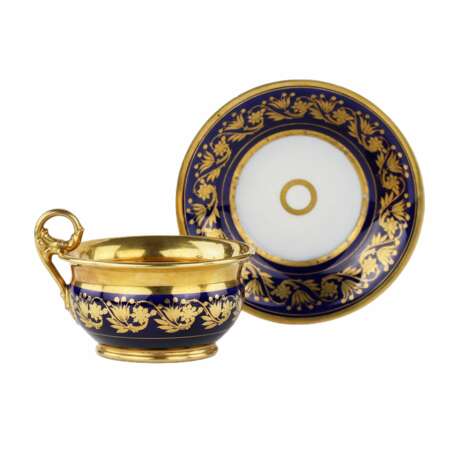 Cobalt cup with saucer. France. 19th century. - photo 4
