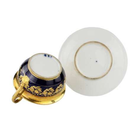Cobalt cup with saucer. France. 19th century. - photo 5