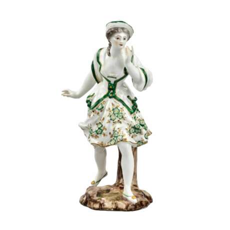 Figurine en porcelaine La Dame en Vert. La France. 19ème siècle. - photo 1