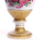 Large porcelain vase - Red chrysanthemums. Meissen. - Foto 9