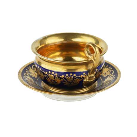 Cobalt cup with saucer. France. 19th century. - photo 2