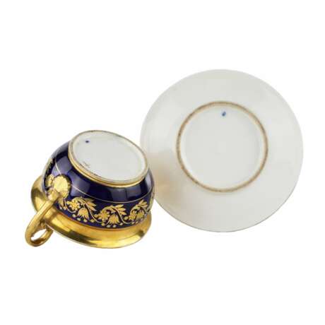 Cobalt cup with saucer. France. 19th century. - photo 5