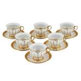 White and gilded porcelain mocha coffee service for six people. Meissen - photo 2