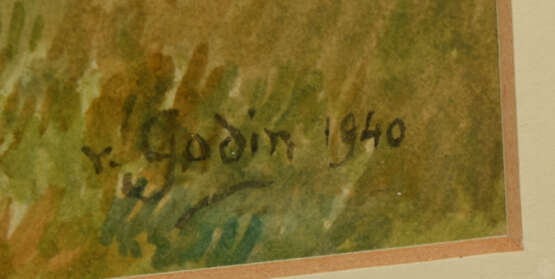 UNBEKANNTER KÜNSTLER, Mäander, Aquarell, signiert und datiert 1940 - photo 2