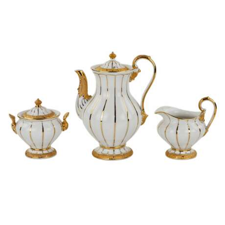 White and gilded porcelain mocha coffee service for six people. Meissen - photo 6