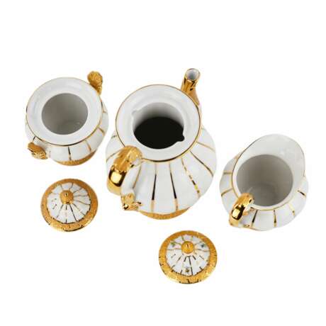 White and gilded porcelain mocha coffee service for six people. Meissen - Foto 8