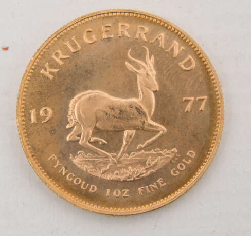KRÜGERRAND, 1oz, 917/1000 Gold, 33,9 gramm, Südafrika 1977 - фото 1