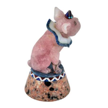 Stone-cut miniature Clown Dog in the Faberge style. 20th century - photo 3
