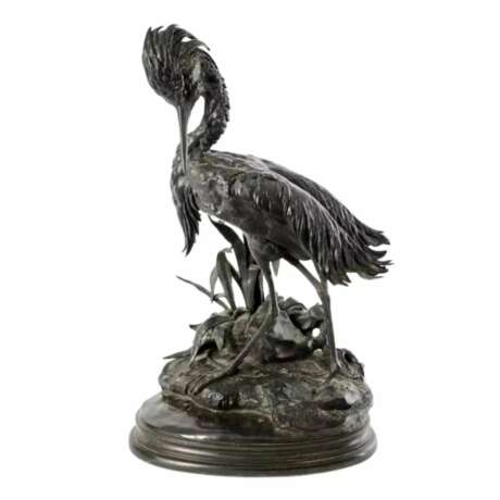 Figure en bronze d`un heron. JULES MOIGNIEZ (1835-1894). - photo 1