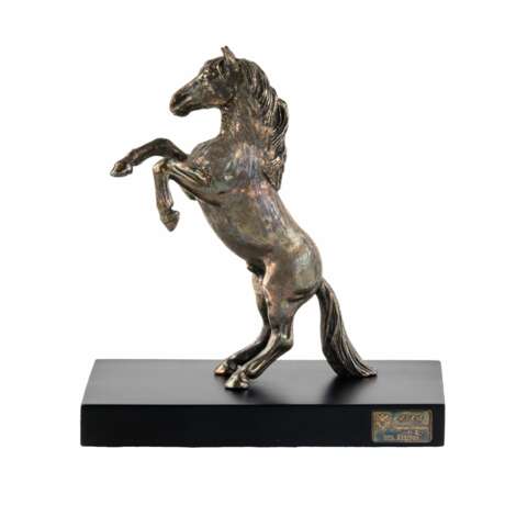 The figure of the rearing horse. Silvering. Tsar imperial collection. - photo 2