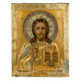 Printed metal icon of the Lord Pantocrator, turn of the 19th-20th centuries. - Foto 1